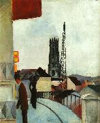 August Macke Cathedral at Freiburg, Switzerland oil on canvas